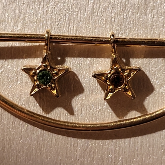 VINTAGE GOLD TONE MOTHER AND GRANDMOTHER STAR BIRTHSTONE BROOCH/PIN ☆☆3for$30☆☆ - Picture 5 of 9